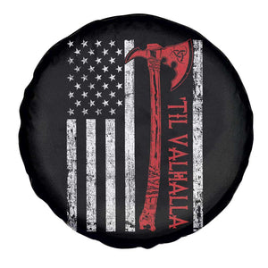 Viking Til Valhalla Spare Tire Cover Norse Mythology Axe USA Flag TS11 Print Your Wear