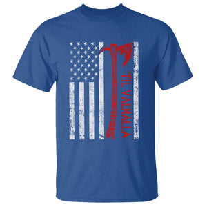 Viking Til Valhalla T Shirt Norse Mythology Axe USA Flag TS11 Royal Blue Print Your Wear