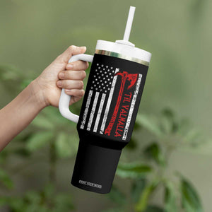 Viking Til Valhalla Tumbler With Handle Norse Mythology Axe USA Flag TS11 Print Your Wear