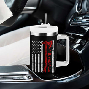 Viking Til Valhalla Tumbler With Handle Norse Mythology Axe USA Flag TS11 Print Your Wear
