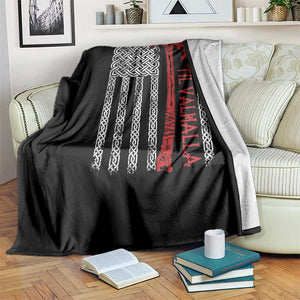 Viking Til Valhalla Throw Blanket Norse Mythology Axe Celtic Knot USA Flag TS11 Print Your Wear