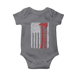 Viking Til Valhalla Baby Onesie Norse Mythology Axe Celtic Knot USA Flag TS11 Charcoal Print Your Wear