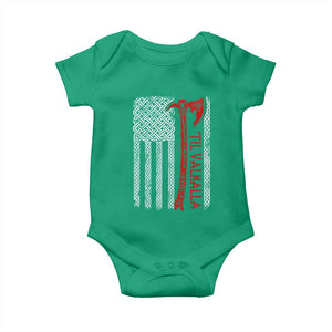 Viking Til Valhalla Baby Onesie Norse Mythology Axe Celtic Knot USA Flag TS11 Irish Green Print Your Wear