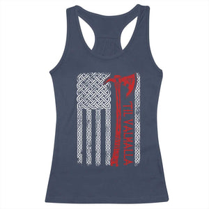 Viking Til Valhalla Racerback Tank Top Norse Mythology Axe Celtic Knot USA Flag TS11 Navy Print Your Wear