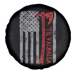 Viking Til Valhalla Spare Tire Cover Norse Mythology Axe Celtic Knot USA Flag TS11 Print Your Wear