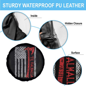 Viking Til Valhalla Spare Tire Cover Norse Mythology Axe Celtic Knot USA Flag TS11 Print Your Wear