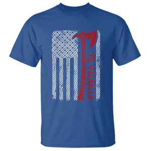 Viking Til Valhalla T Shirt Norse Mythology Axe Celtic Knot USA Flag TS11 Royal Blue Print Your Wear