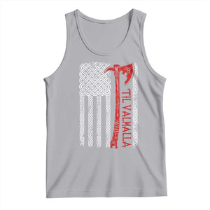 Viking Til Valhalla Tank Top Norse Mythology Axe Celtic Knot USA Flag TS11 Athletic Heather Print Your Wear
