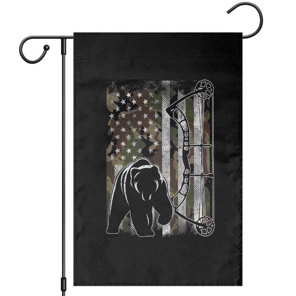 Bear Bowhunting Bow Archery Vintage Camo American Flag Garden Flag TS11 Black Print Your Wear