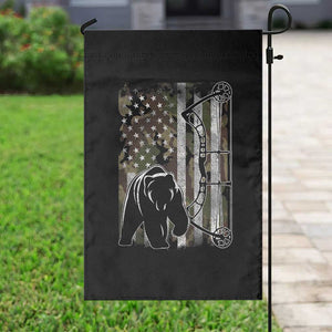 Bear Bowhunting Bow Archery Vintage Camo American Flag Garden Flag TS11 Print Your Wear