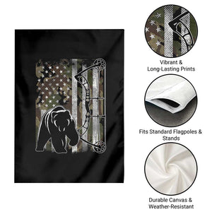 Bear Bowhunting Bow Archery Vintage Camo American Flag Garden Flag TS11 Print Your Wear