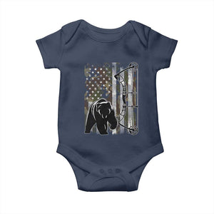 Bear Bowhunting Bow Archery Vintage Camo American Flag Baby Onesie TS11 Navy Print Your Wear