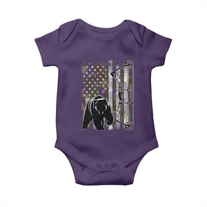 Bear Bowhunting Bow Archery Vintage Camo American Flag Baby Onesie TS11 Purple Print Your Wear