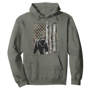 Bear Bowhunting Bow Archery Vintage Camo American Flag Hoodie TS11 Military Green Print Your Wear