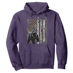 Bear Bowhunting Bow Archery Vintage Camo American Flag Hoodie TS11 Purple Print Your Wear