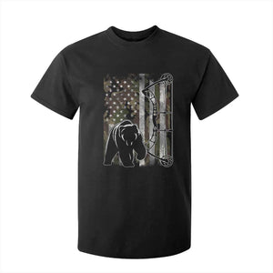 Bear Bowhunting Bow Archery Vintage Camo American Flag T Shirt For Kid - Print Your Wear