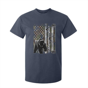 Bear Bowhunting Bow Archery Vintage Camo American Flag T Shirt For Kid - Print Your Wear