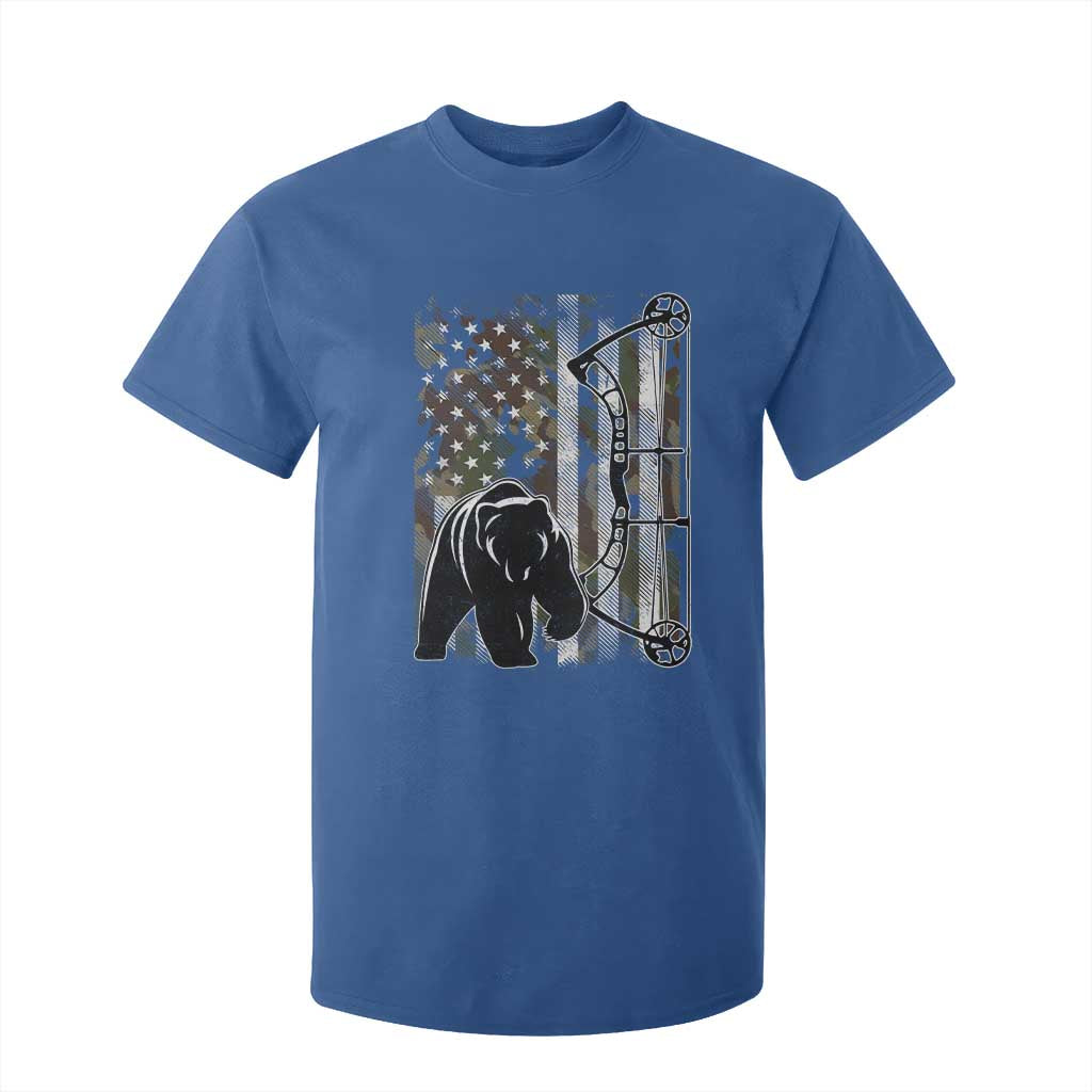 Bear Bowhunting Bow Archery Vintage Camo American Flag T Shirt For Kid TS11 Royal Blue Print Your Wear