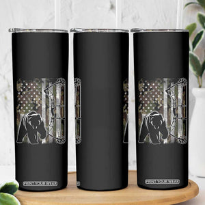 Bear Bowhunting Bow Archery Vintage Camo American Flag Skinny Tumbler TS11 Print Your Wear