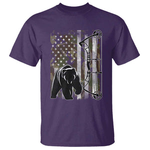 Bear Bowhunting Bow Archery Vintage Camo American Flag T Shirt - Print Your Wear