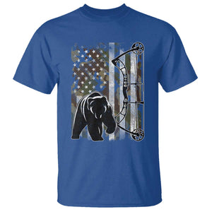 Bear Bowhunting Bow Archery Vintage Camo American Flag T Shirt - Print Your Wear