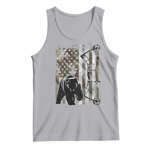 Bear Bowhunting Bow Archery Vintage Camo American Flag Tank Top TS11 Athletic Heather Print Your Wear