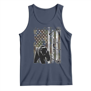 Bear Bowhunting Bow Archery Vintage Camo American Flag Tank Top TS11 Navy Print Your Wear