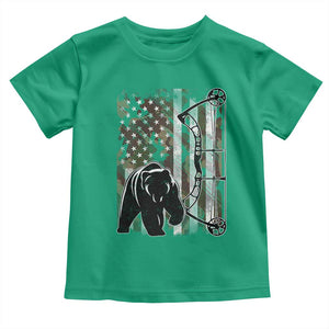 Bear Bowhunting Bow Archery Vintage Camo American Flag Toddler T Shirt TS11 Irish Green Print Your Wear