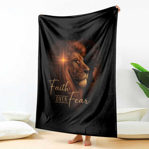 Faith Over Fear Throw Blanket Lion Of Judah Jesus Christian Religious TS11 Print Your Wear