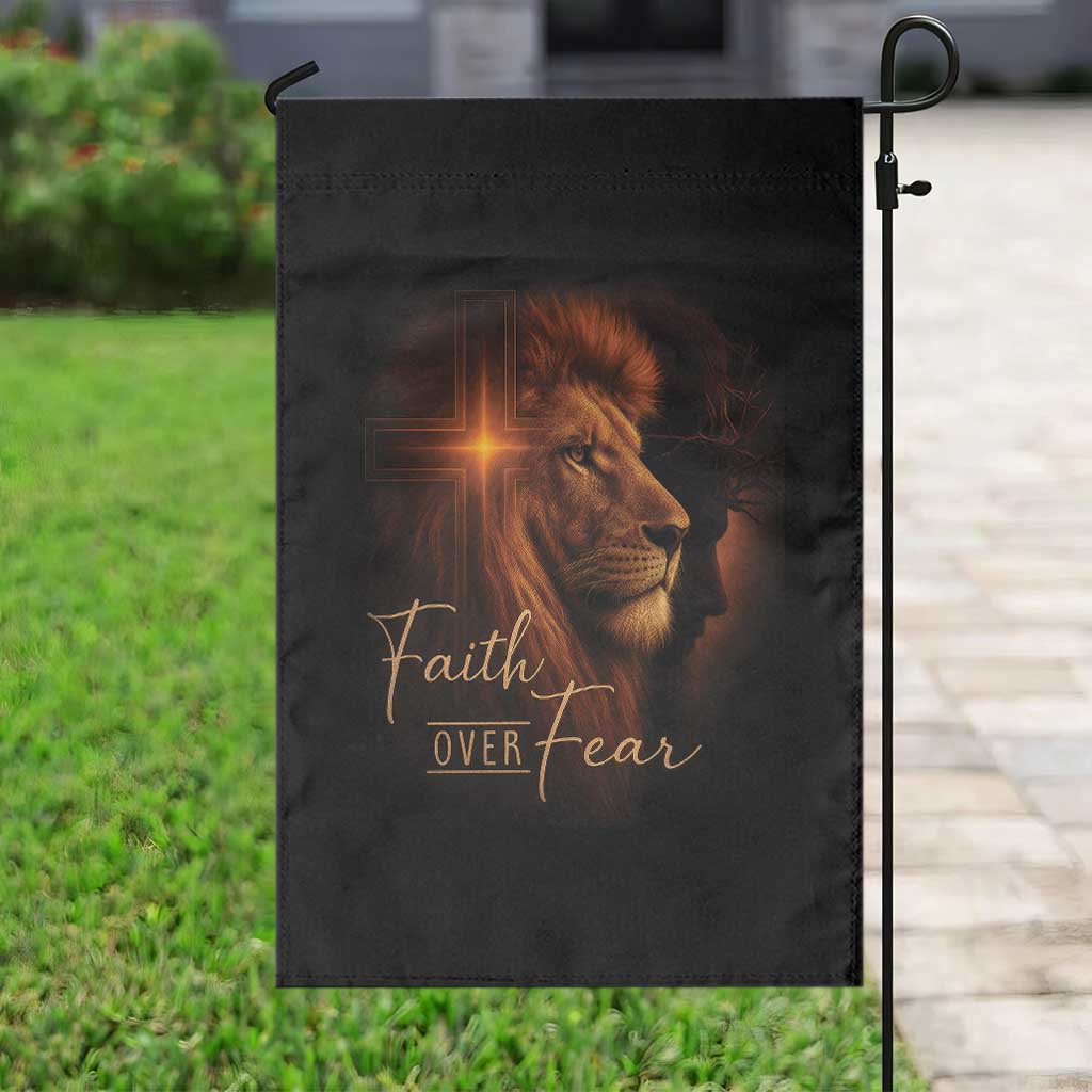 Faith Over Fear Garden Flag Lion Of Judah Jesus Christian Religious TS11 Print Your Wear