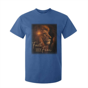 Faith Over Fear T Shirt For Kid Lion Of Judah Jesus Christian Religious TS11 Royal Blue Print Your Wear