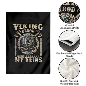 Viking Blood Runs Through My Veins Garden Flag Norse Mythology Drakkar Longship TS11 Print Your Wear