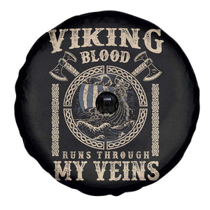 Viking Blood Runs Through My Veins Spare Tire Cover Norse Mythology Drakkar Longship TS11 Print Your Wear