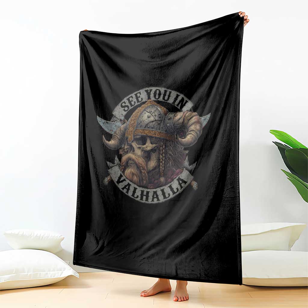 See You In Valhalla Throw Blanket Nordic Norse Viking Warrior Skull TS11 Print Your Wear