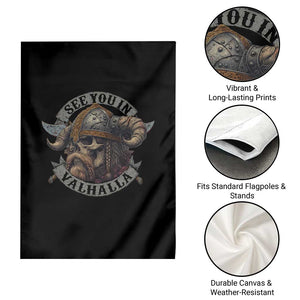 See You In Valhalla Garden Flag Nordic Norse Viking Warrior Skull TS11 Print Your Wear