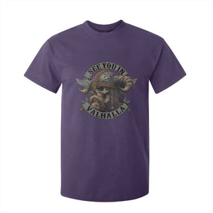 See You In Valhalla T Shirt For Kid Nordic Norse Viking Warrior Skull TS11 Purple Print Your Wear