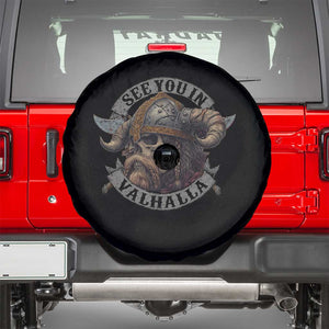 See You In Valhalla Spare Tire Cover Nordic Norse Viking Warrior Skull TS11 Black Print Your Wear
