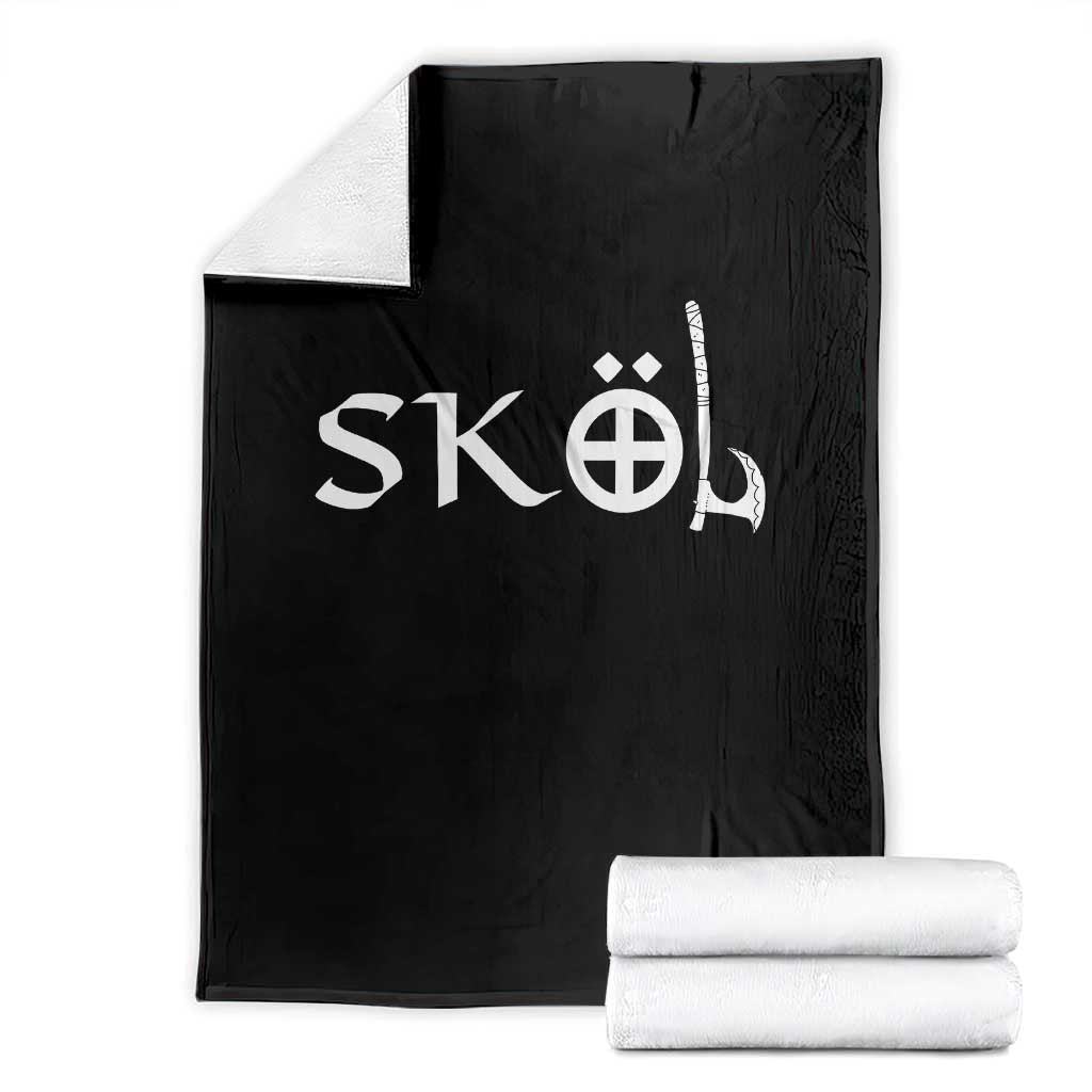 Nordic Scandinavian Heritage Throw Blanket Viking Warrior Axe Helmet TS11 Black Print Your Wear