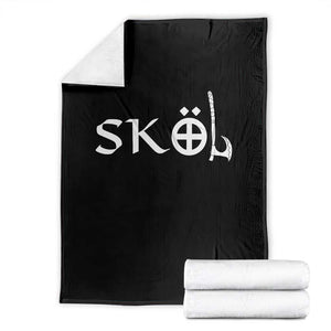 Nordic Scandinavian Heritage Throw Blanket Viking Warrior Axe Helmet TS11 Black Print Your Wear