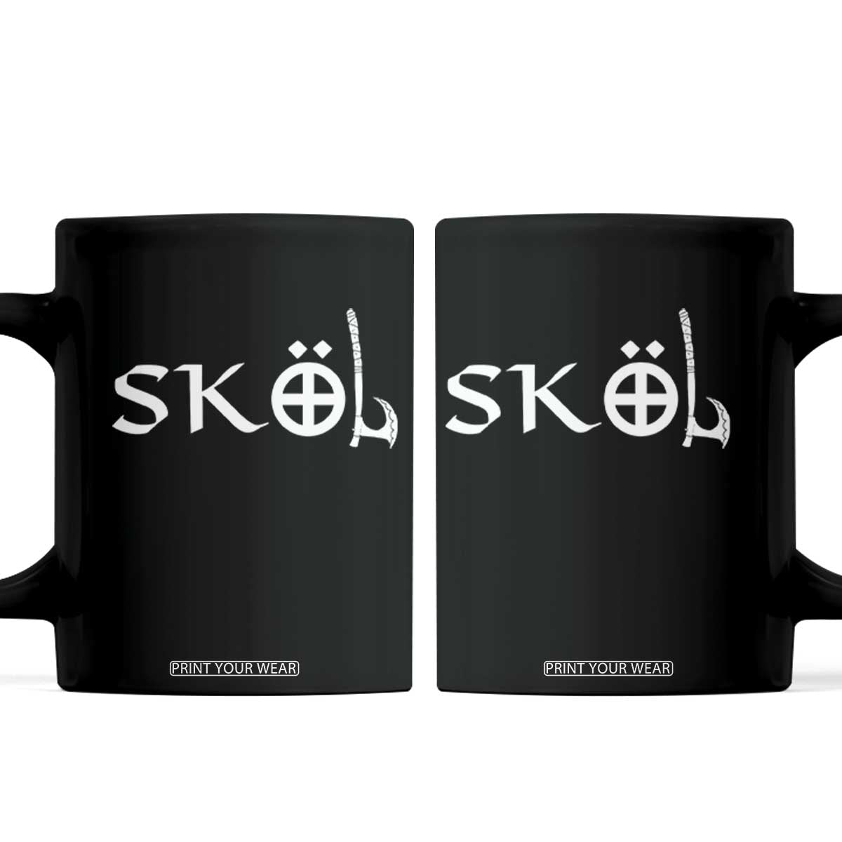 Skol Viking Heritage Axe Nordic Scandinavian Warrior Coffee Mug TS11 Black Print Your Wear