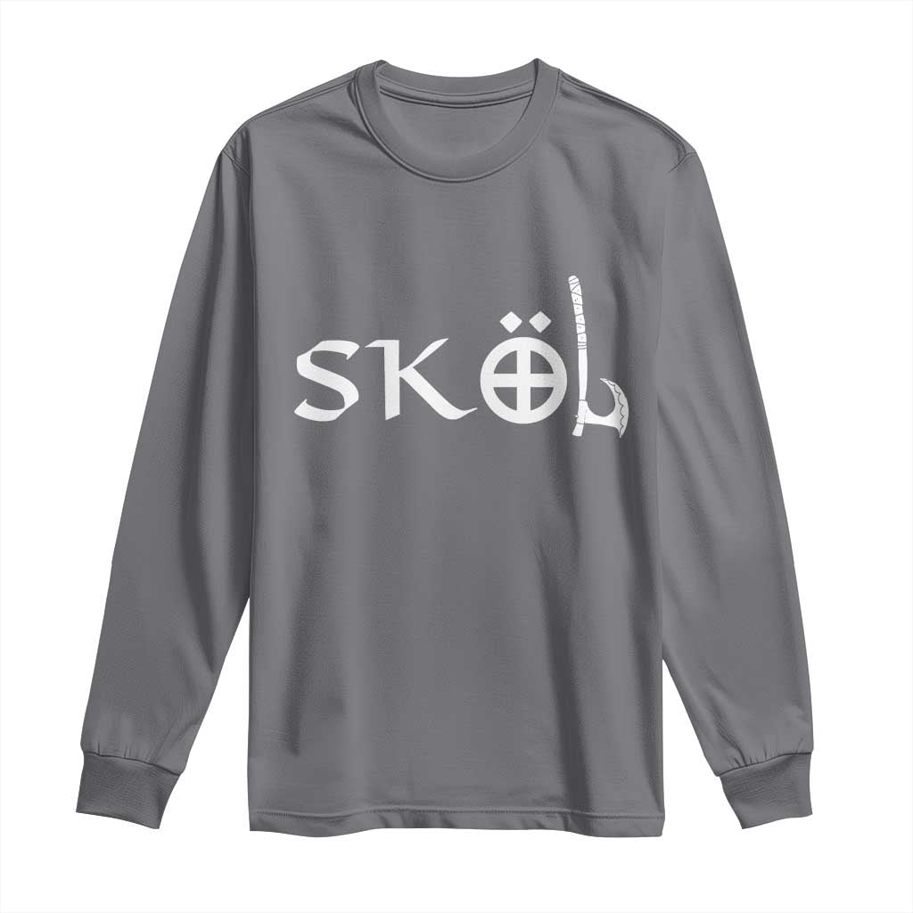 Skol Viking Heritage Axe Nordic Scandinavian Warrior Long Sleeve Shirt TS11 Charcoal Print Your Wear