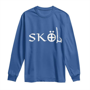 Nordic Scandinavian Heritage Long Sleeve Shirt Viking Warrior Axe Helmet TS11 Royal Blue Print Your Wear