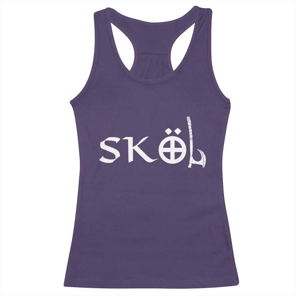 Nordic Scandinavian Heritage Racerback Tank Top Viking Warrior Axe Helmet TS11 Purple Print Your Wear