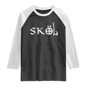 Nordic Scandinavian Heritage Raglan Shirt Viking Warrior Axe Helmet TS11 Black White Print Your Wear