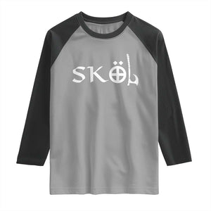 Nordic Scandinavian Heritage Raglan Shirt Viking Warrior Axe Helmet TS11 Sport Gray Black Print Your Wear