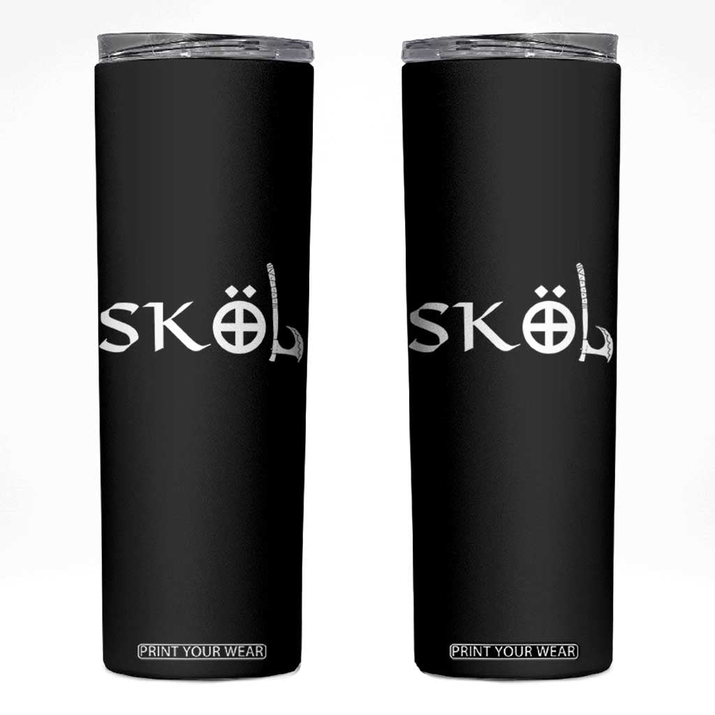 Skol Viking Heritage Axe Nordic Scandinavian Warrior Skinny Tumbler TS11 Black Print Your Wear