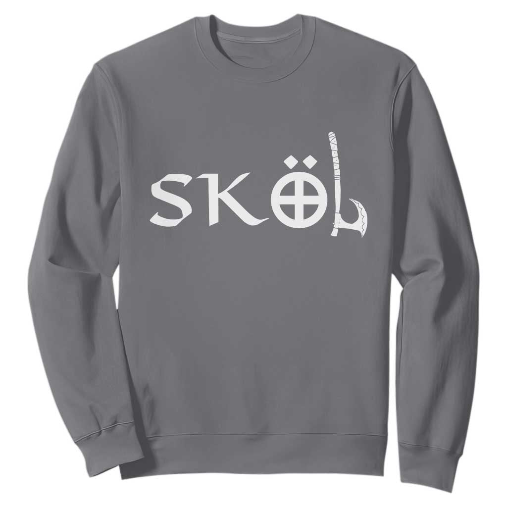 Skol Viking Heritage Axe Nordic Scandinavian Warrior Sweatshirt TS11 Charcoal Print Your Wear
