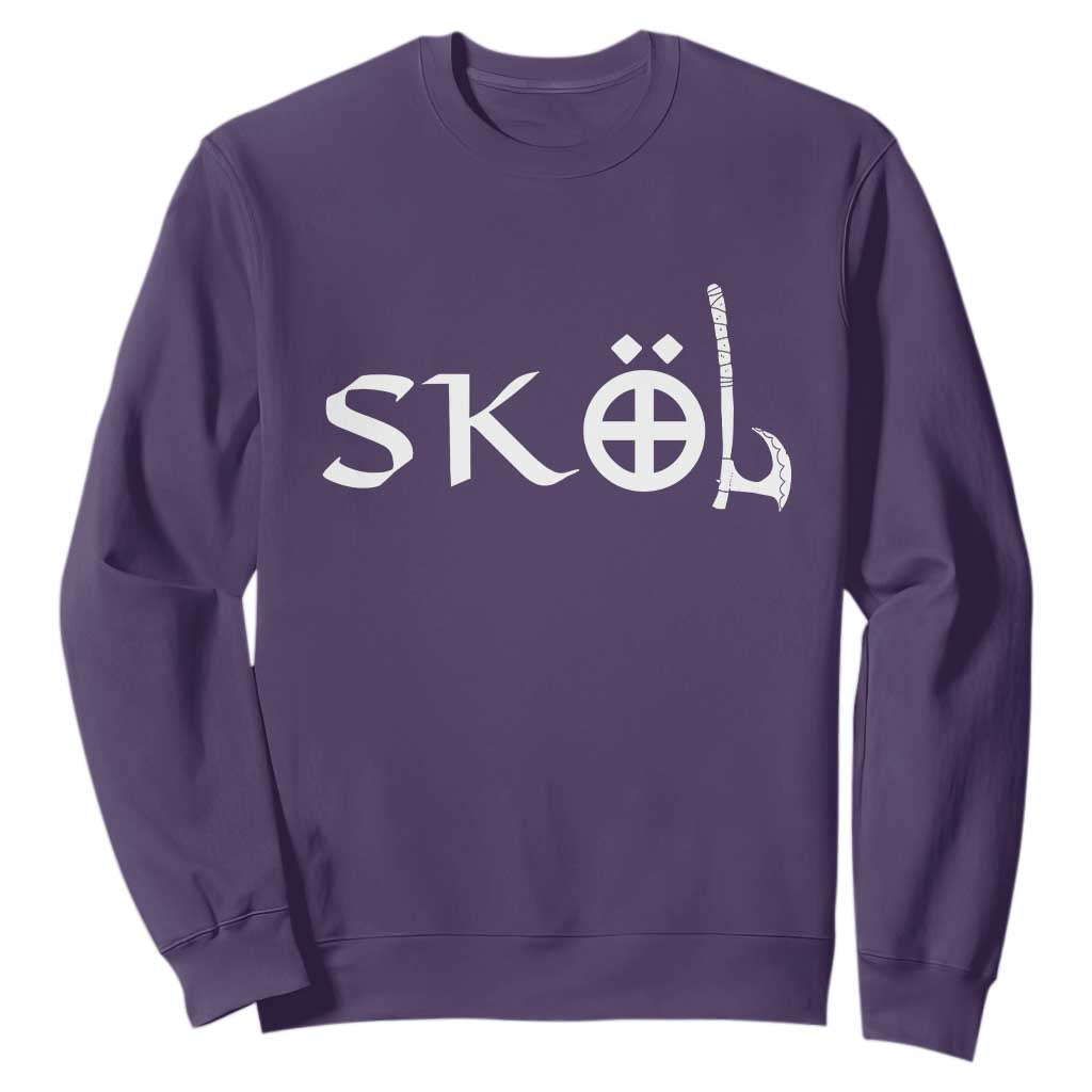 Skol Viking Heritage Axe Nordic Scandinavian Warrior Sweatshirt TS11 Purple Print Your Wear