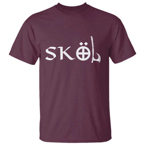 Skol Viking Heritage Axe Nordic Scandinavian Warrior T Shirt TS11 Maroon Print Your Wear