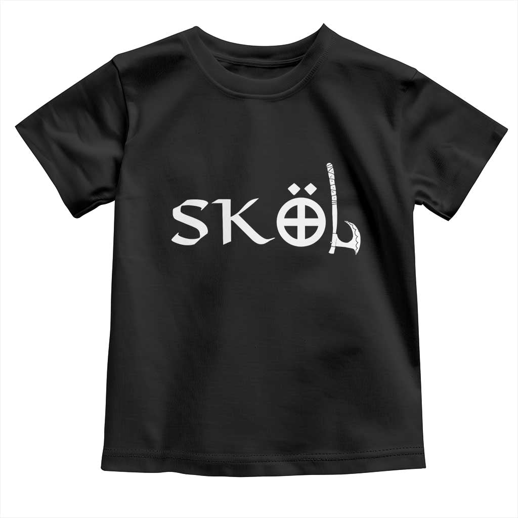 Nordic Scandinavian Heritage Toddler T Shirt Viking Warrior Axe Helmet TS11 Black Print Your Wear